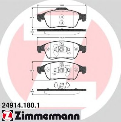 249141801 ZIMMERMANN Комплект тормозных колодок, дисковый тормоз