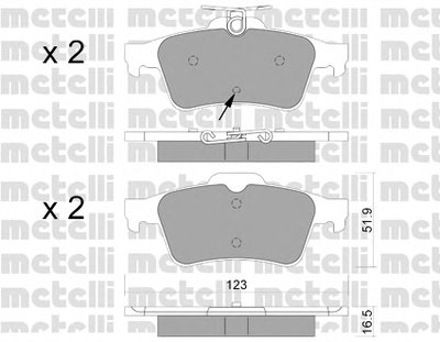 2203372 METELLI Комплект тормозных колодок, дисковый тормоз