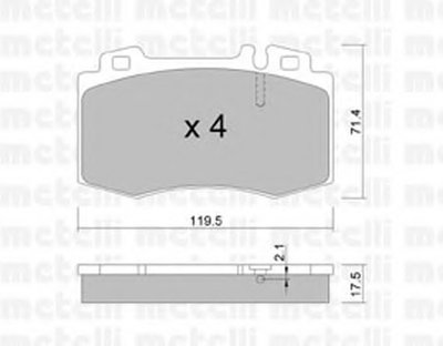 2205630 METELLI Комплект тормозных колодок, дисковый тормоз