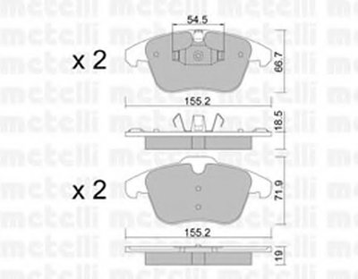 2206753 METELLI Комплект тормозных колодок, дисковый тормоз