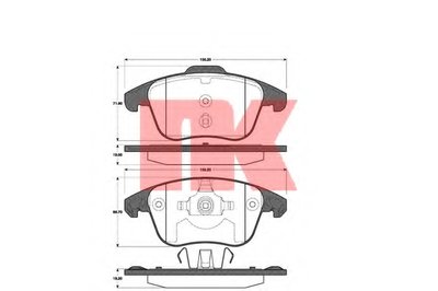 221956 NK Комплект тормозных колодок, дисковый тормоз