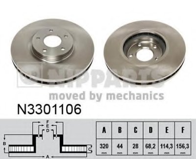 N3301106 NIPPARTS Тормозной диск