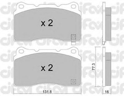 8222885 CIFAM Комплект тормозных колодок, дисковый тормоз