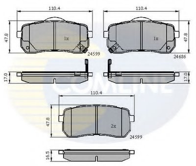 CBP31675 COMLINE Комплект тормозных колодок, дисковый тормоз