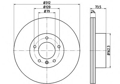 8DD355115381 HELLA PAGID Тормозной диск