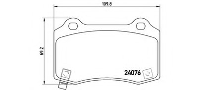 P11024 BREMBO Комплект тормозных колодок, дисковый тормоз