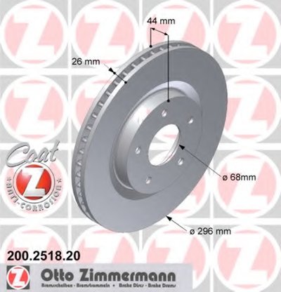 200251820 ZIMMERMANN Тормозной диск