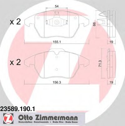 235891901 ZIMMERMANN Комплект тормозных колодок, дисковый тормоз