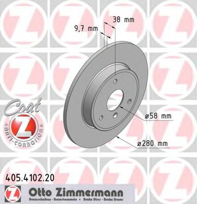 405410220 ZIMMERMANN Тормозной диск