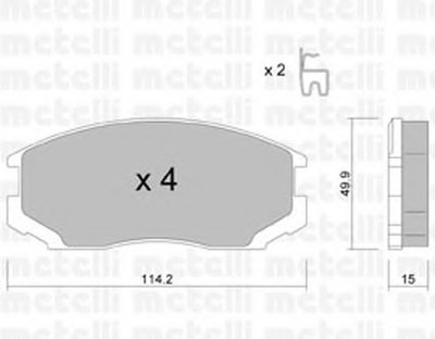 2202211 METELLI Комплект тормозных колодок, дисковый тормоз