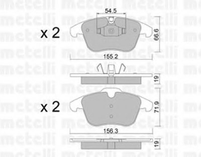 2206754 METELLI Комплект тормозных колодок, дисковый тормоз