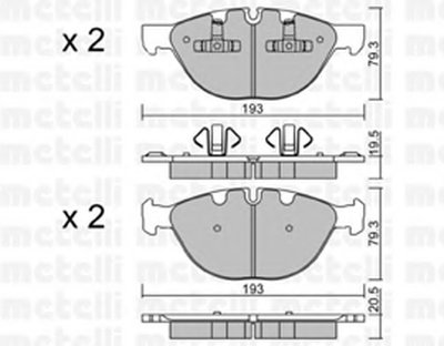 2208230 METELLI Комплект тормозных колодок, дисковый тормоз