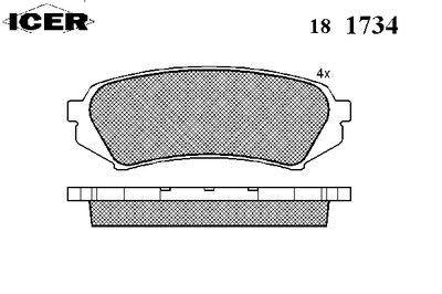 181734 ICER Комплект тормозных колодок, дисковый тормоз