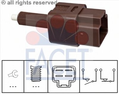 71276 FACET Выключатель фонаря сигнала торможения; Выключатель, привод сцепления (Tempomat)