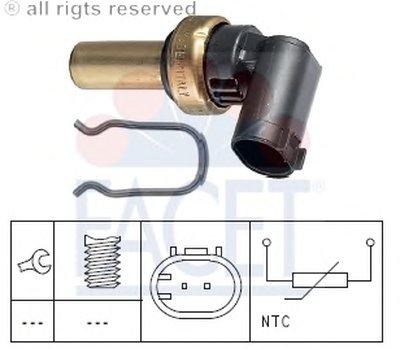 Датчик, температура охлаждающей жидкости; Датчик, температура охлаждающей жидкости; Датчик, температура охлаждающей жидкости FACET купить