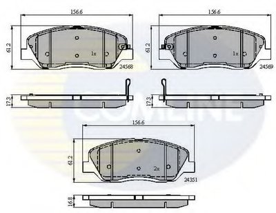 CBP31676 COMLINE Комплект тормозных колодок, дисковый тормоз