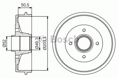 0986477211 BOSCH Тормозной барабан