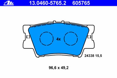 13046057652 ATE Комплект тормозных колодок, дисковый тормоз