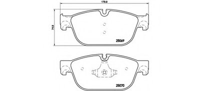 P61107 BREMBO Комплект тормозных колодок, дисковый тормоз