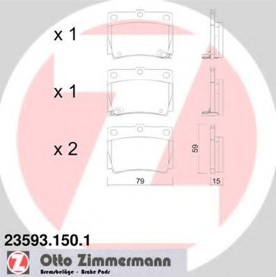 235931501 ZIMMERMANN Комплект тормозных колодок, дисковый тормоз