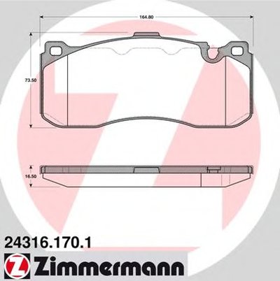 243161701 ZIMMERMANN Комплект тормозных колодок, дисковый тормоз