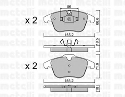 2206755 METELLI Комплект тормозных колодок, дисковый тормоз