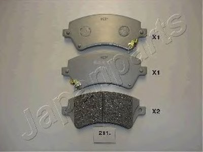 PA211AF JAPANPARTS Комплект тормозных колодок, дисковый тормоз