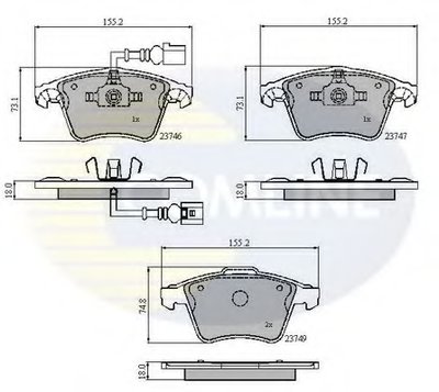 CBP11312 COMLINE Комплект тормозных колодок, дисковый тормоз