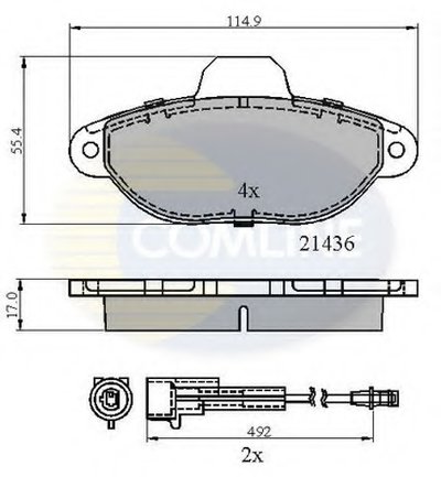 CBP2509 COMLINE Комплект тормозных колодок, дисковый тормоз