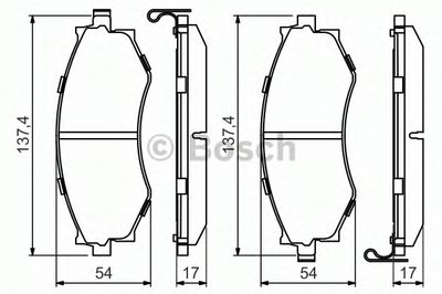 0986494571 BOSCH Комплект тормозных колодок, дисковый тормоз