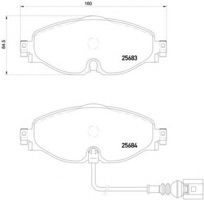 P85126 BREMBO Комплект тормозных колодок, дисковый тормоз