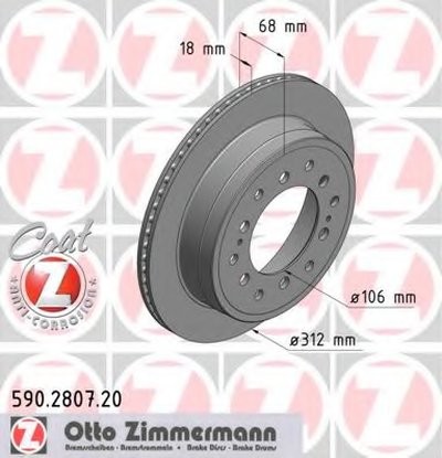 590280720 ZIMMERMANN Тормозной диск