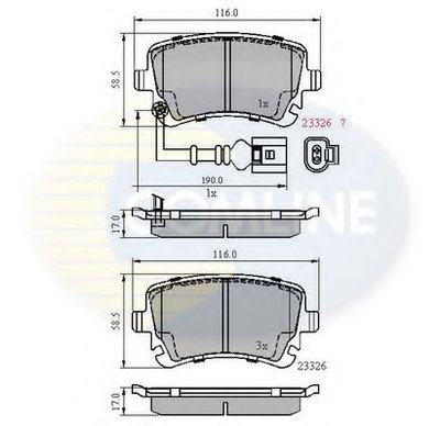 CBP11313 COMLINE Комплект тормозных колодок, дисковый тормоз