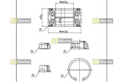 LO03455 STARLINE Комплект подшипника ступицы колеса