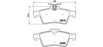 P61110 BREMBO Комплект тормозных колодок, дисковый тормоз