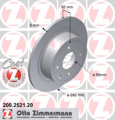 200252120 ZIMMERMANN Тормозной диск