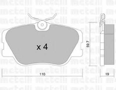 2200610 METELLI Комплект тормозных колодок, дисковый тормоз