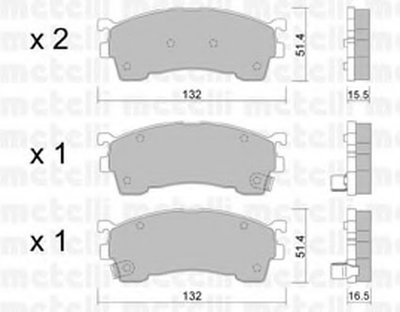 2202231 METELLI Комплект тормозных колодок, дисковый тормоз