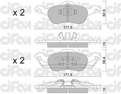 8222910 CIFAM Комплект тормозных колодок, дисковый тормоз