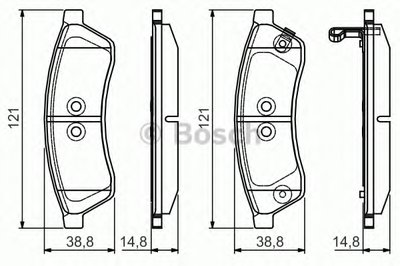 0986495168 BOSCH Комплект тормозных колодок, дисковый тормоз