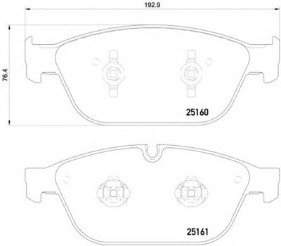 P85128 BREMBO Комплект тормозных колодок, дисковый тормоз