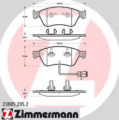 238852052 ZIMMERMANN Комплект тормозных колодок, дисковый тормоз