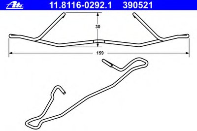 11811602921 ATE Пружина, тормозной суппорт