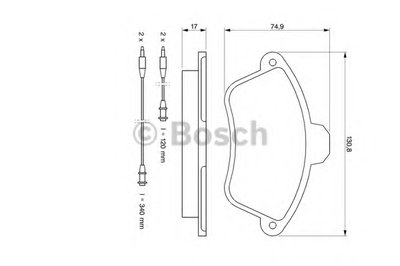 0986460951 BOSCH Комплект тормозных колодок, дисковый тормоз