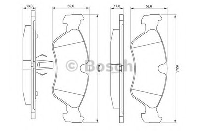 0986491900 BOSCH Комплект тормозных колодок, дисковый тормоз