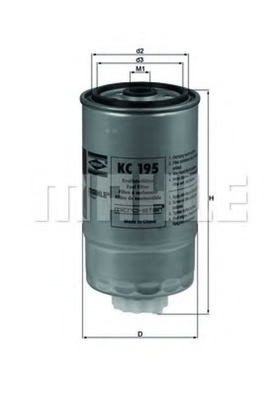 KC195 MAHLE ORIGINAL Топливный фильтр