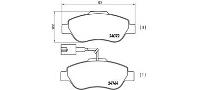 P23107 BREMBO Комплект тормозных колодок, дисковый тормоз