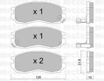 2202240 METELLI Комплект тормозных колодок, дисковый тормоз