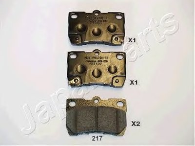 PP217AF JAPANPARTS Комплект тормозных колодок, дисковый тормоз