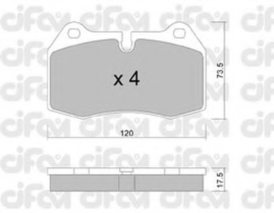 8226450 CIFAM Комплект тормозных колодок, дисковый тормоз